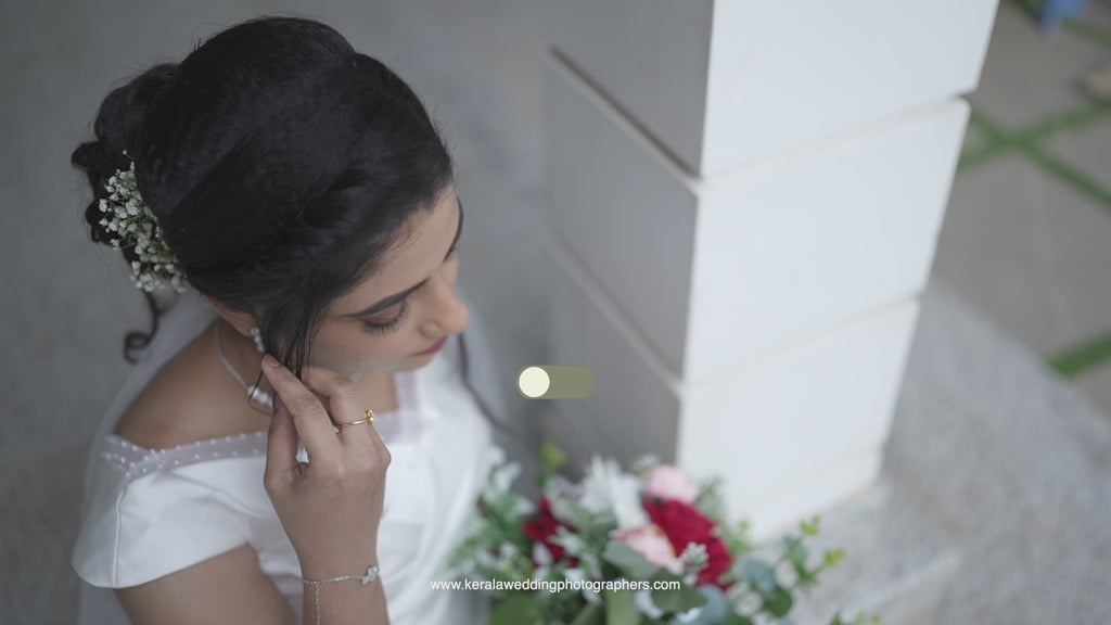 Video demonstrating the application of Kerala Wedding Preset LUTs to enhance indian christian wedding bride video.